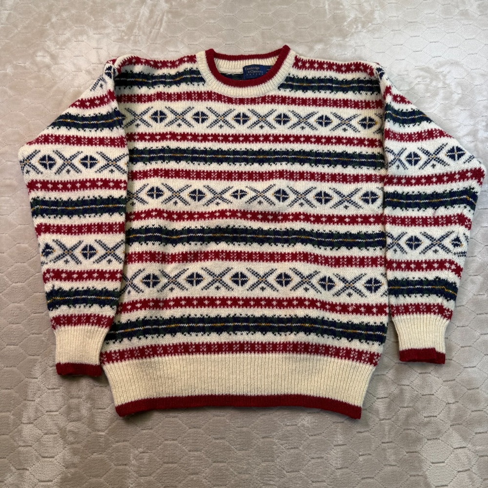 VTG Cambridge Classic Sweater Mens Lg Wool Academia Collegiate Grandpa